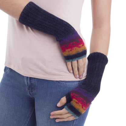 Andean Twilight Hand Crafted Alpaca Wool Gloves
