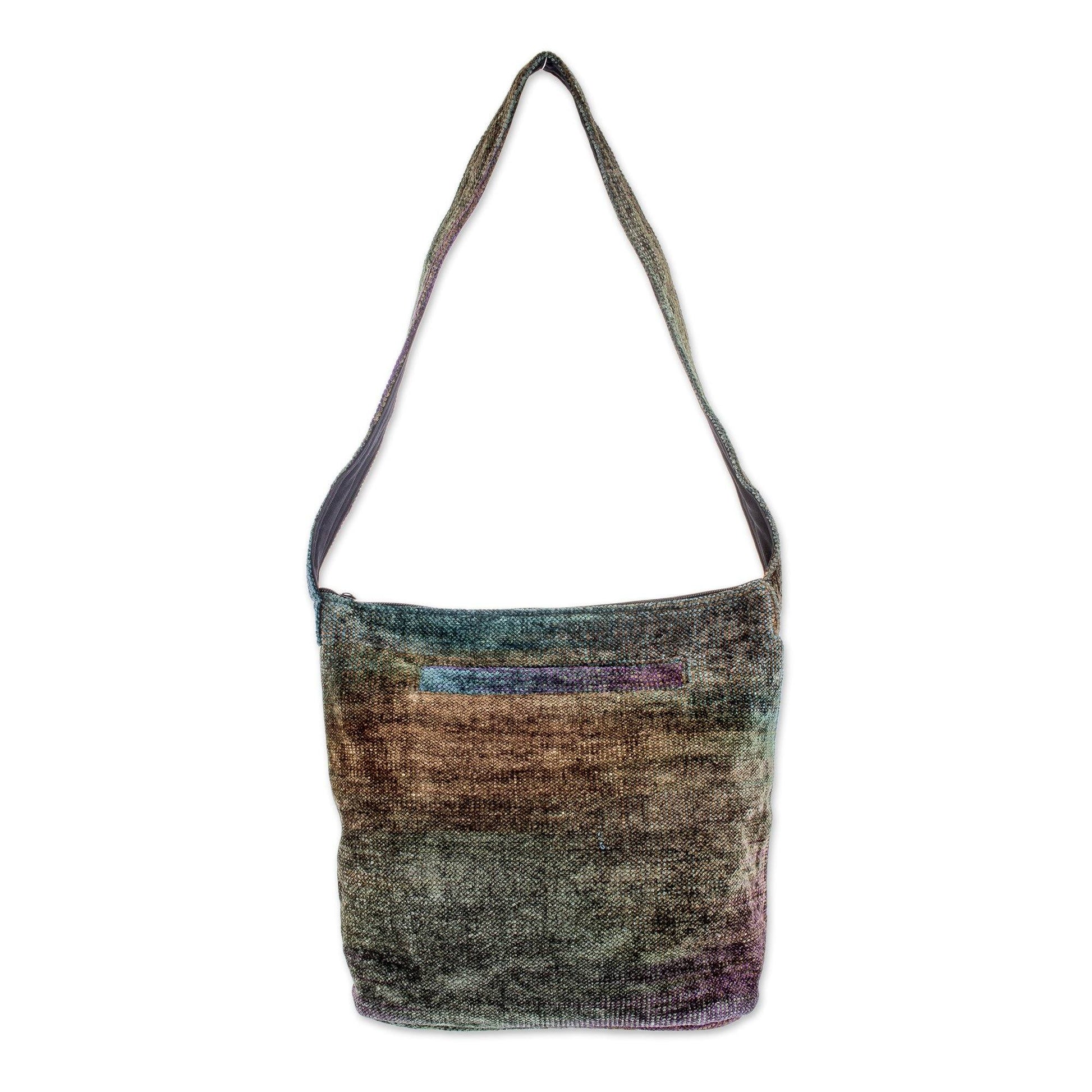 NOVICA - Bamboo Chenille Shoulder Bag