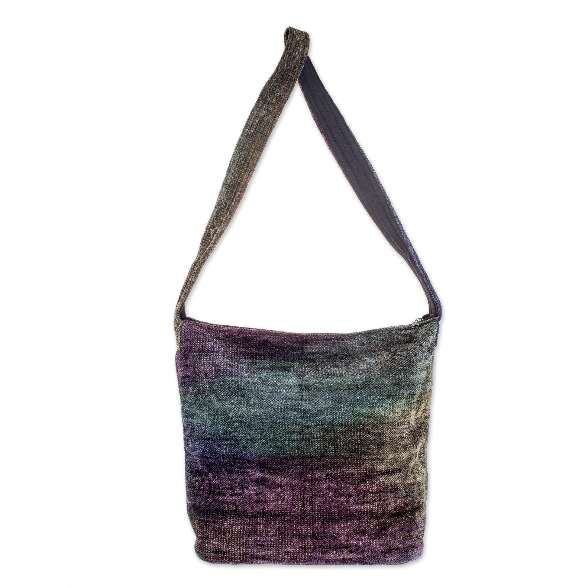 NOVICA - Bamboo Chenille Shoulder Bag