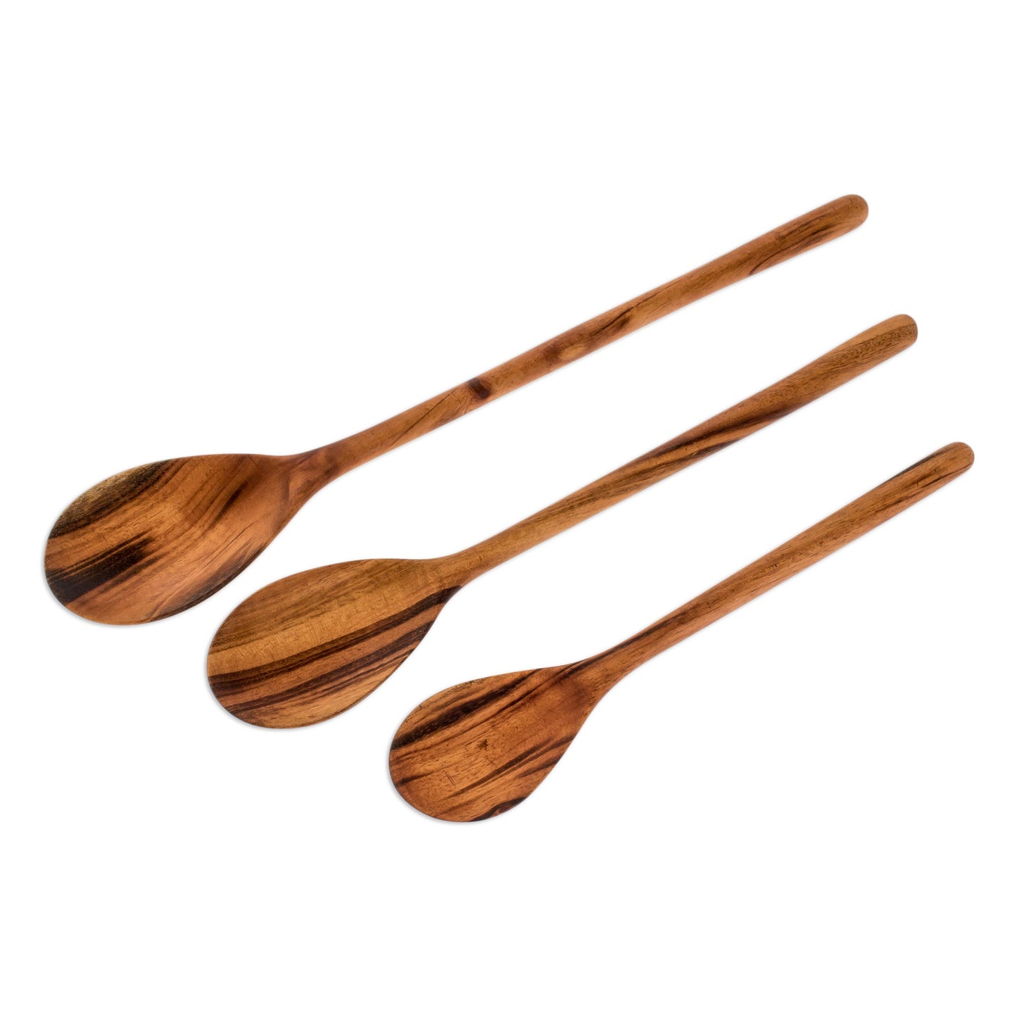 Peten Trio Set of 3 Unique Wood Serving Spoons