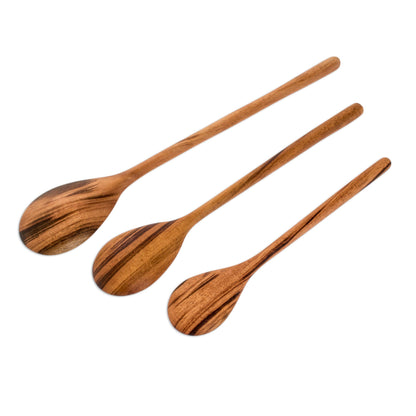 Peten Trio Set of 3 Unique Wood Serving Spoons