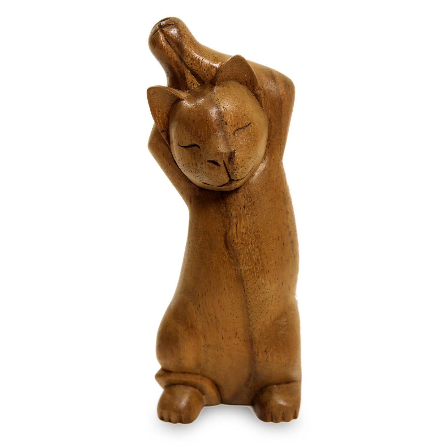 Kitty Cat Stretch Wood Sculpture