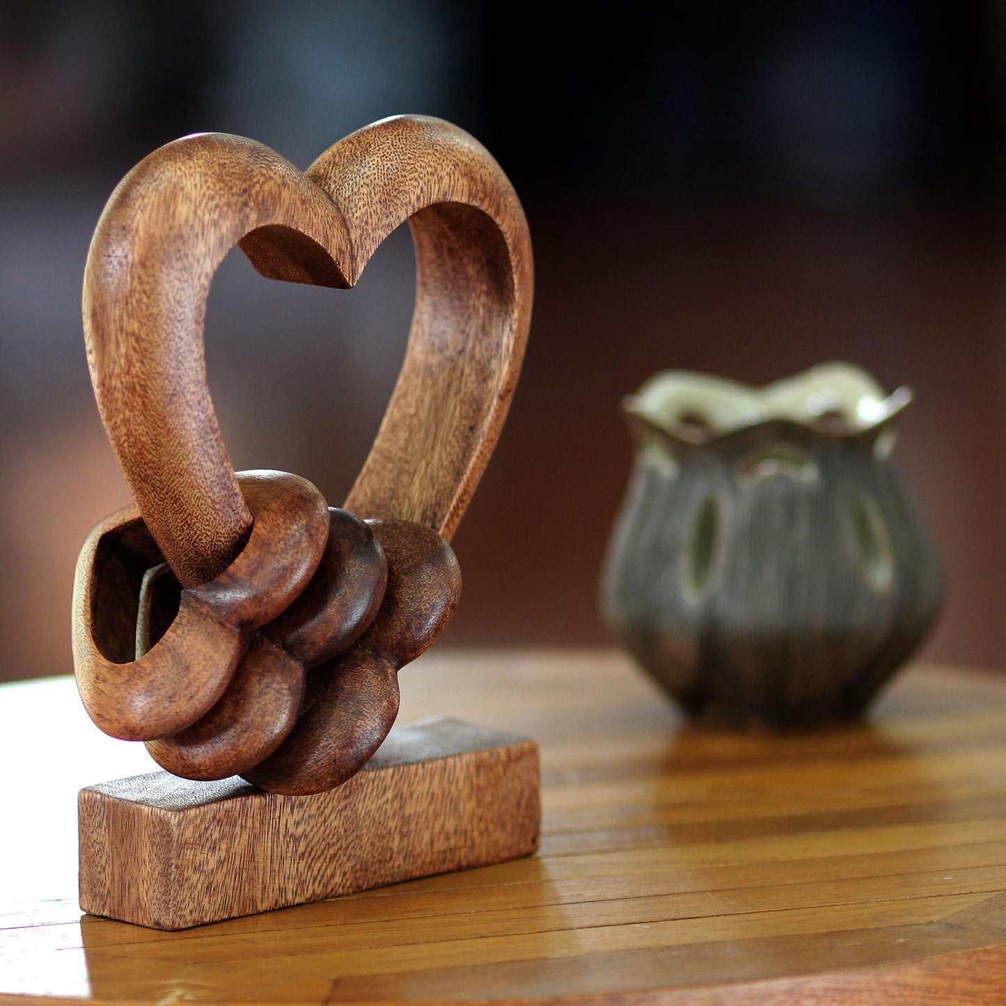 Heart Power Wood Sculpture