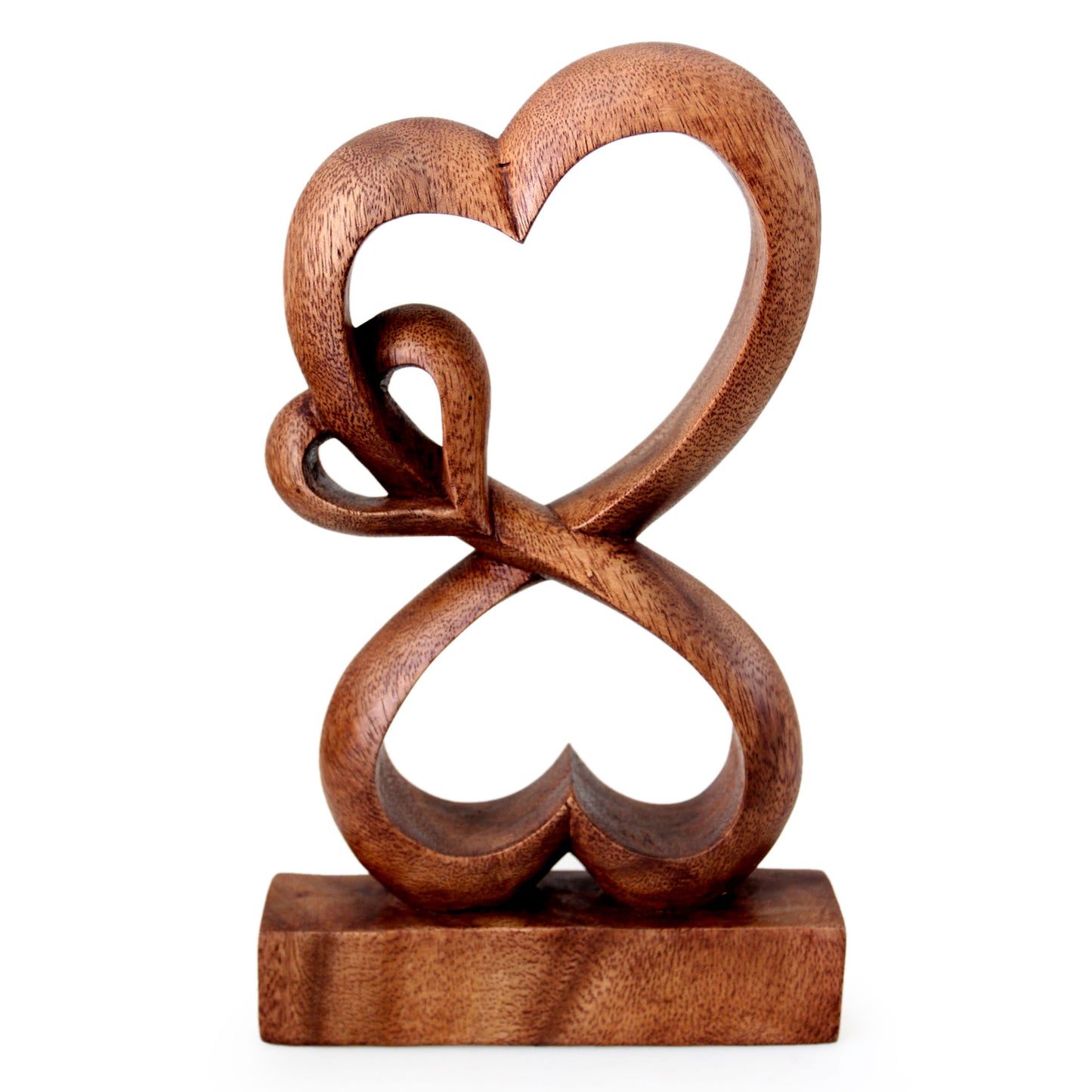 Love Blossoms Handmade Heart Shaped Wood Sculpture