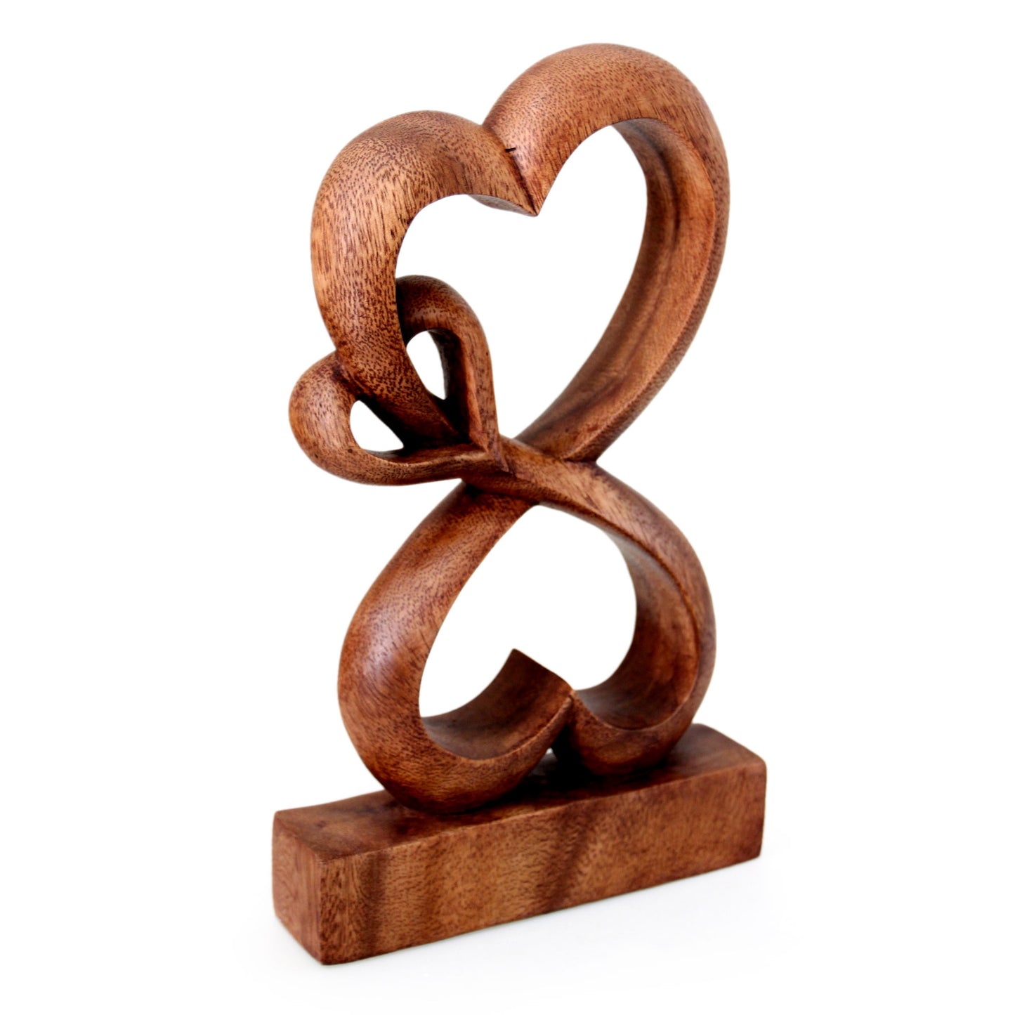 Love Blossoms Handmade Heart Shaped Wood Sculpture