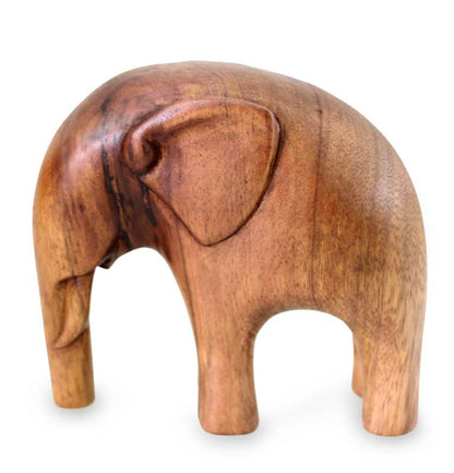 Modern Elephant Suar Wood Sculpture