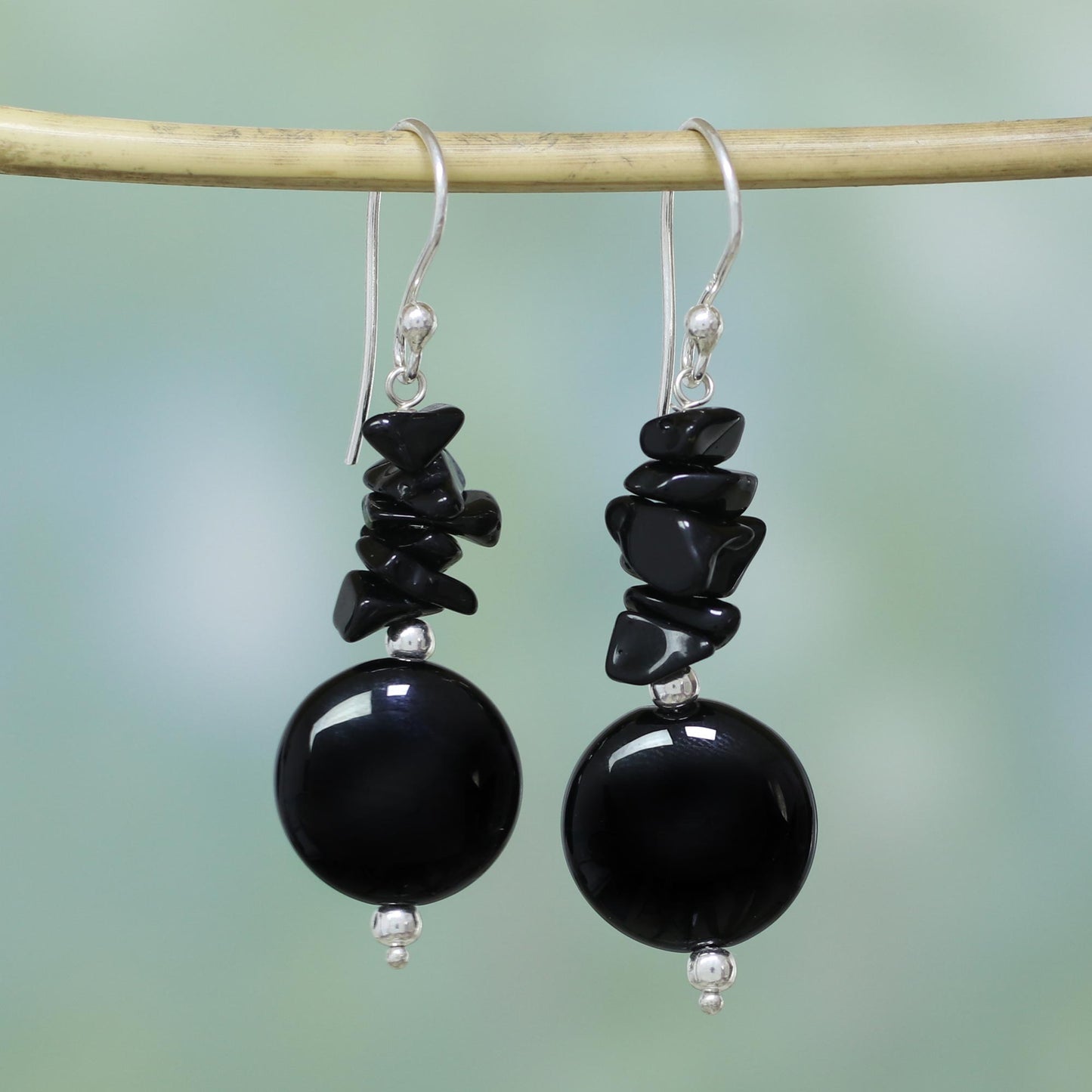 Midnight Charm Sterling Silver Earrings