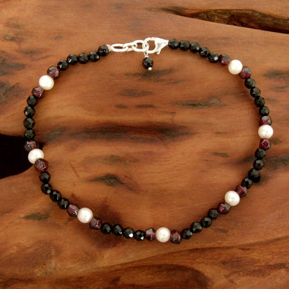 Friendship Multi-Gemstone Pearl Anklet