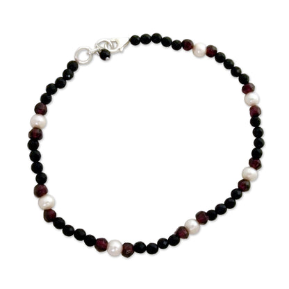 Friendship Multi-Gemstone Pearl Anklet