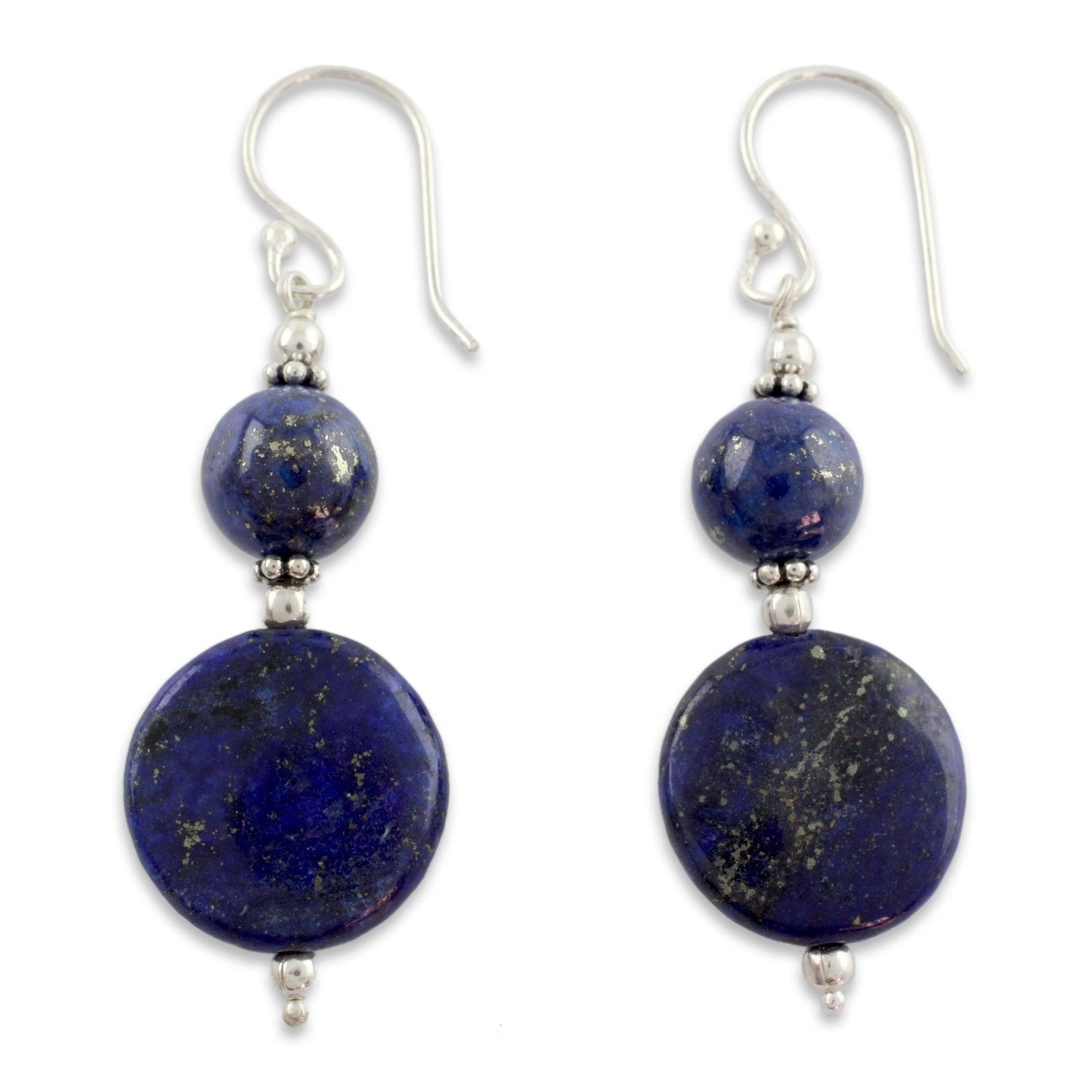 Bihar Moons Lapis Lazuli Beaded Earrings