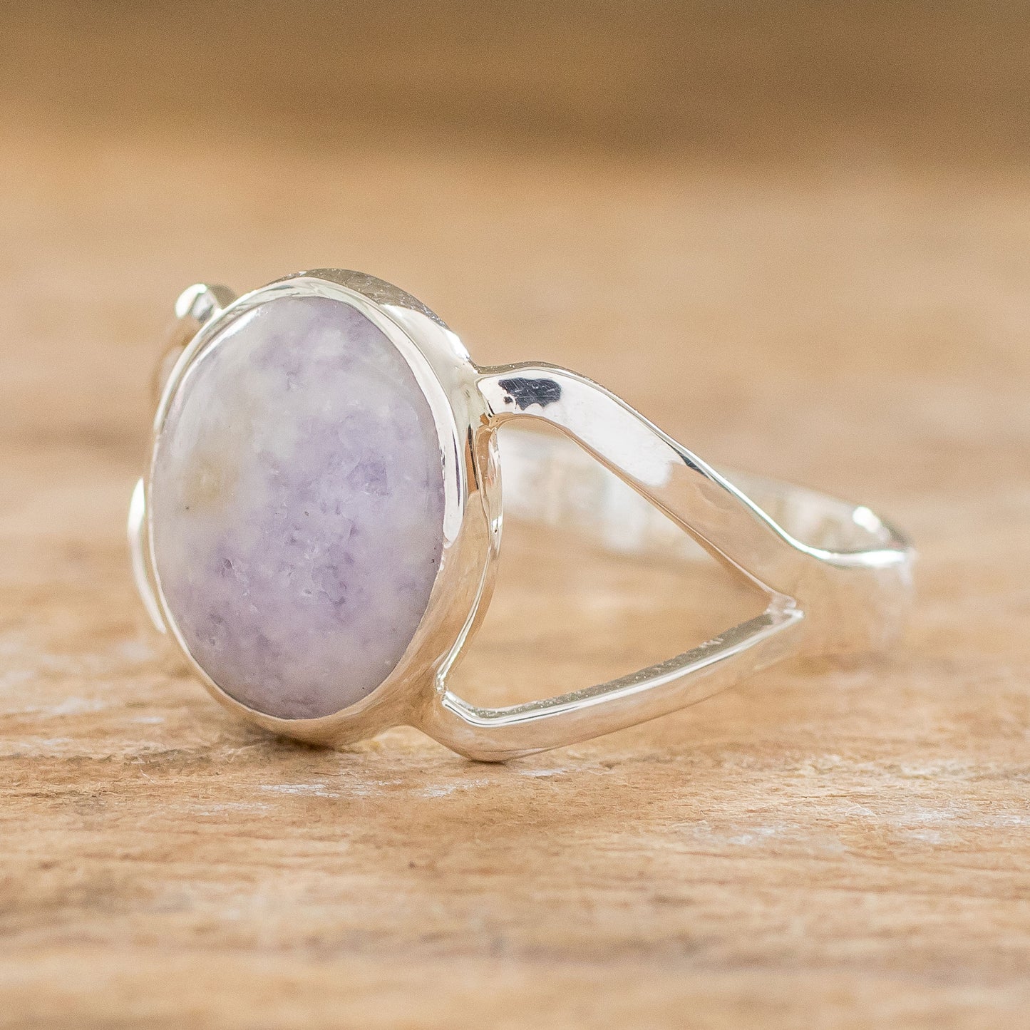 Mixco Lady Artisan Crafted Modern Sterling Silver Jade Ring