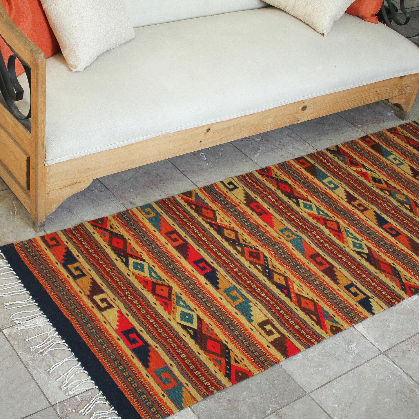 Earthtone Zapotec Wool Area Rug