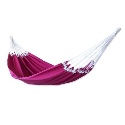 Ipanema Wine Fair Trade Cotton Solid Burgundy Hammock (Single)