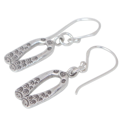 Siamese Snakes Sterling silver dangle earrings