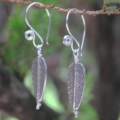 Hill Tribe Forest Silver Leaf & Tree Earrings