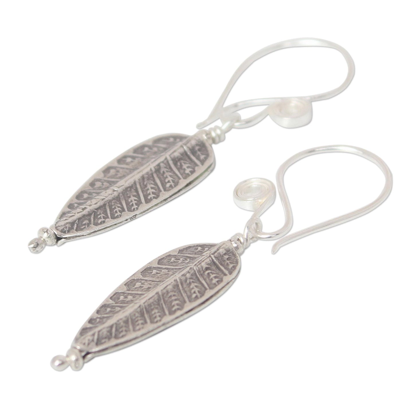 Hill Tribe Forest Silver Leaf & Tree Earrings