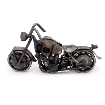 Rustic Standard Motorbike Handcrafted Rustic Sculpture of Recycled Auto Parts