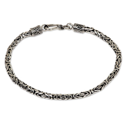 Borobudur Sterling Silver Chain Bracelet