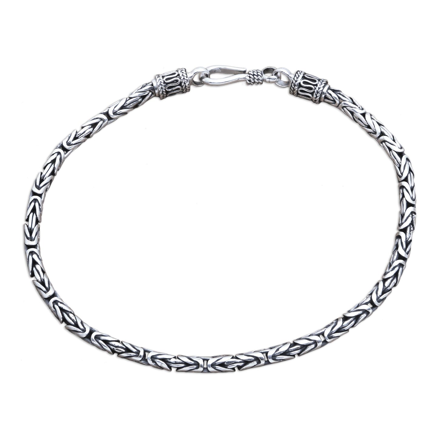 Borobudur Collection II Sterling Silver Chain Bracelet 925 Artisan Jewelry from Bali