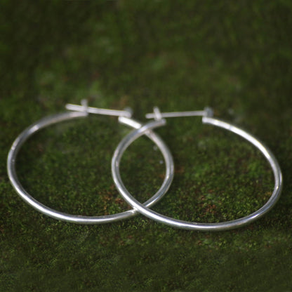 Moonlit Goddess Sterling Silver Hoop Earrings