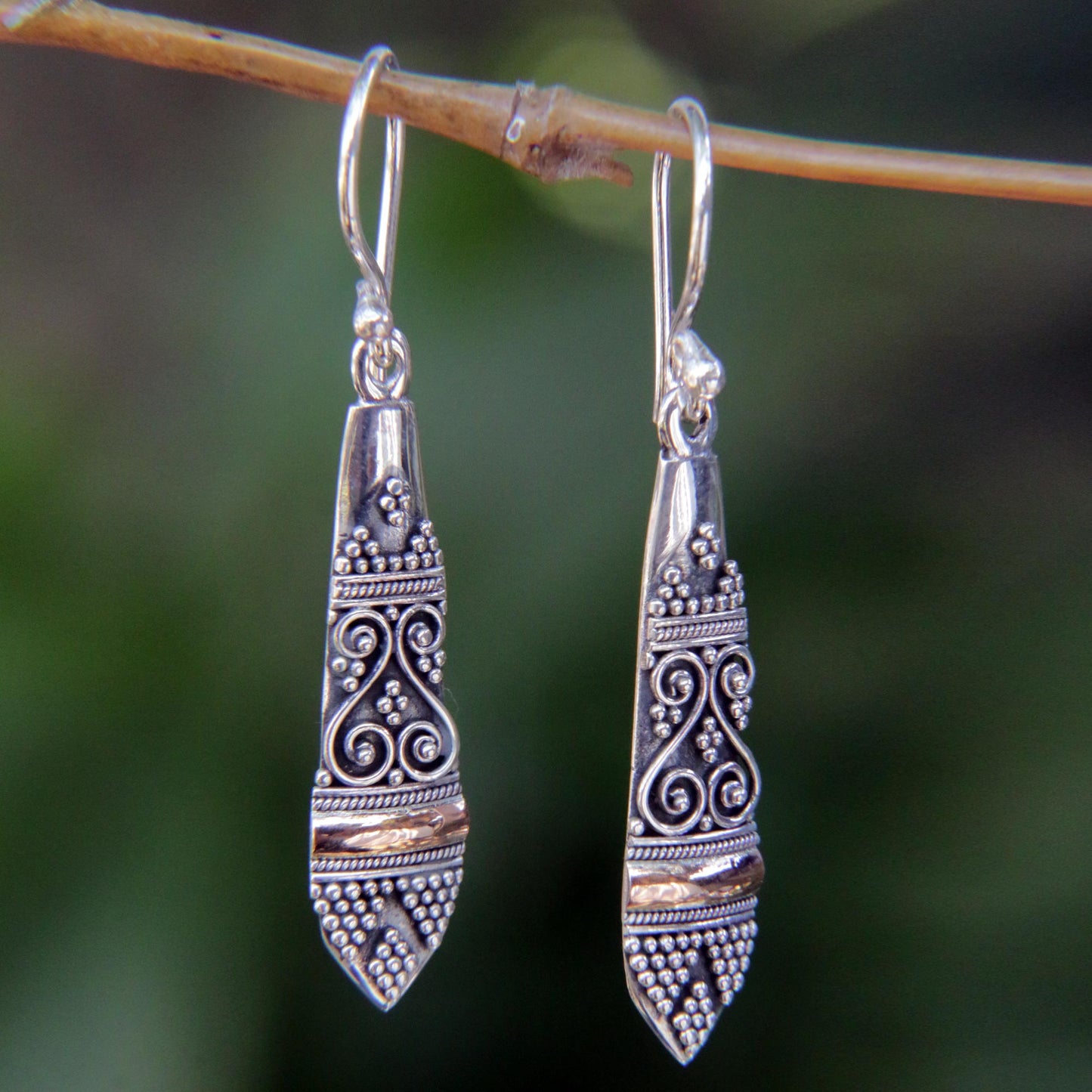 Ubud Dancer Gold & Sterling Silver Drop Earrings