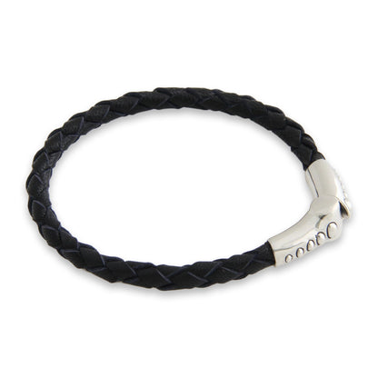 Pulse Sterling Silver & Leather Bracelet