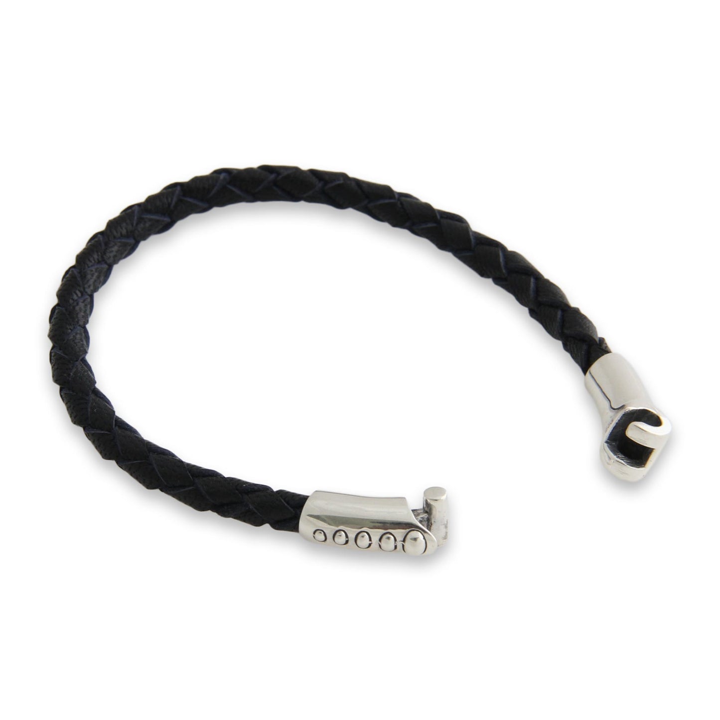 Pulse Sterling Silver & Leather Bracelet