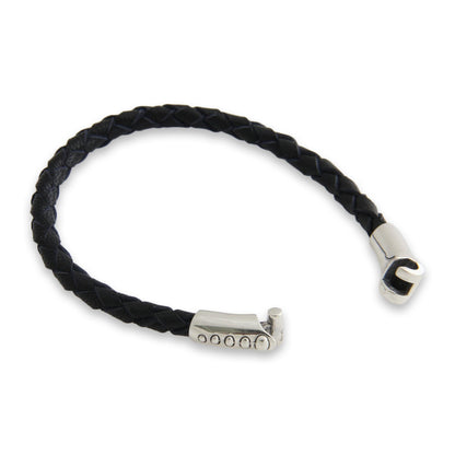 Pulse Sterling Silver & Leather Bracelet
