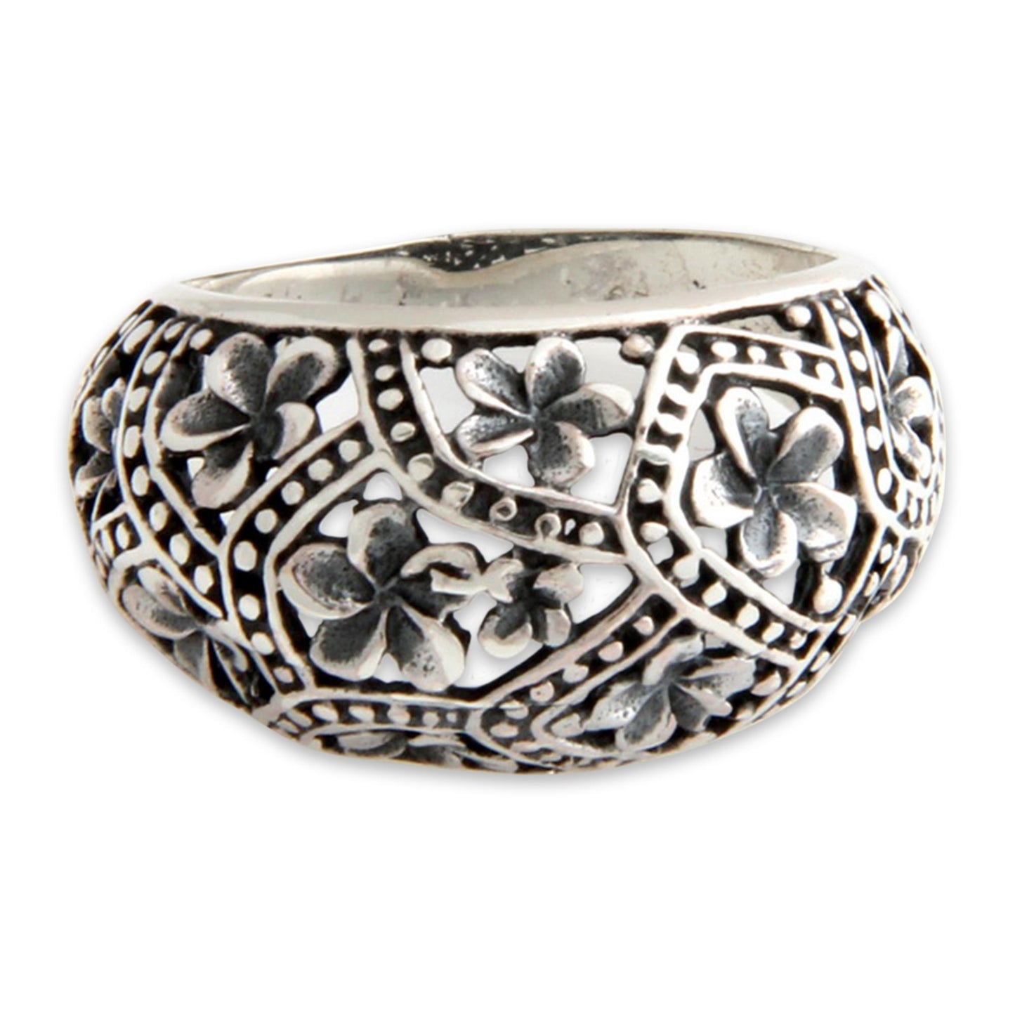 Frangipani Mystique Sterling Silver Floral Ring