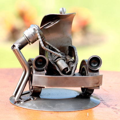 Rustic Car Mechanic Recycled Metal Sculpture