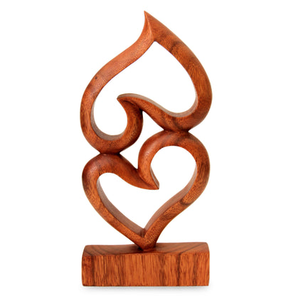 Upside Down Love Wood Sculpture