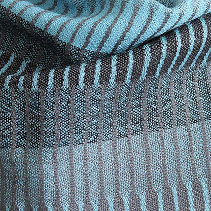 Turquoise Whisper Blue Alpaca Shawl