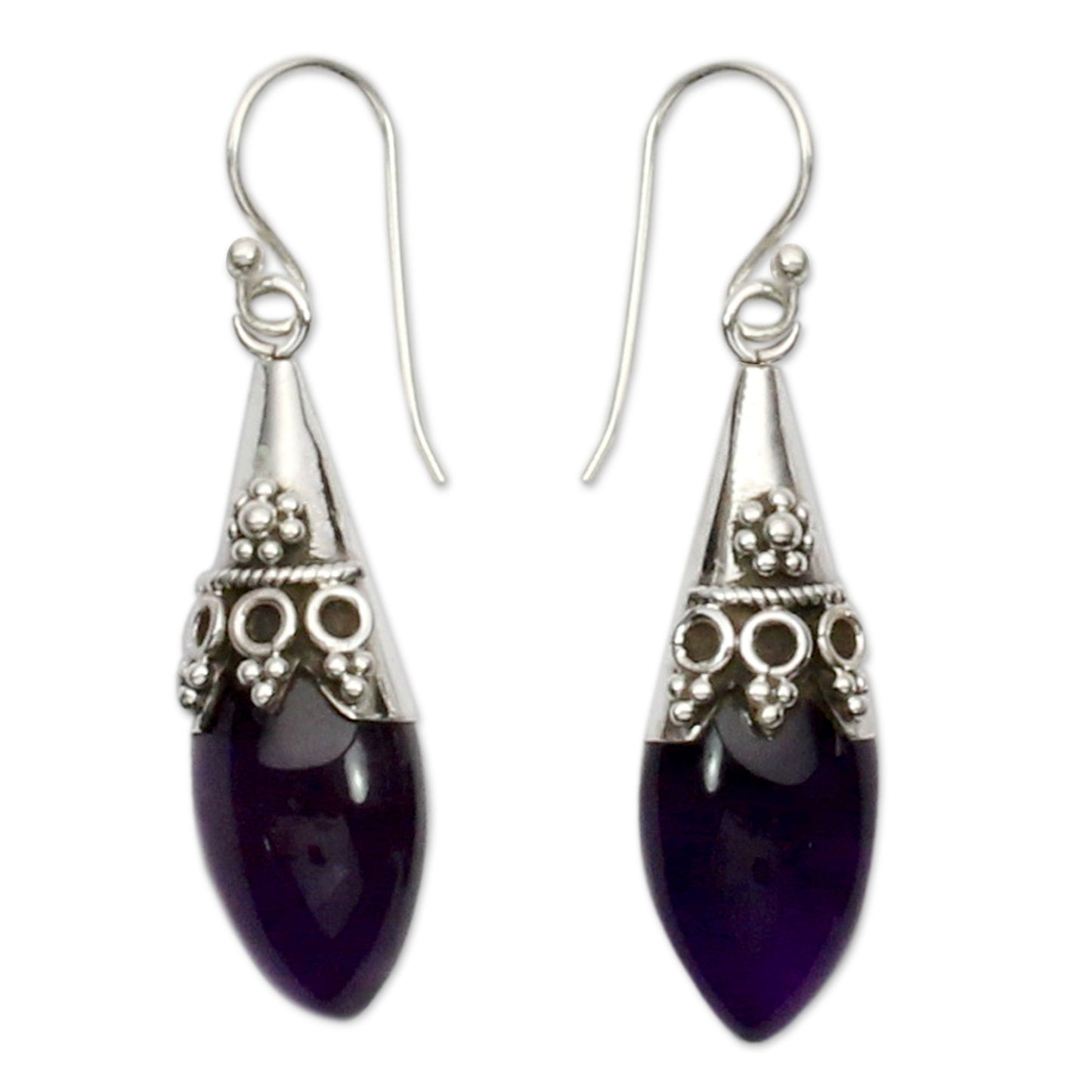 Kerala Princess Amethyst Dangle Earrings