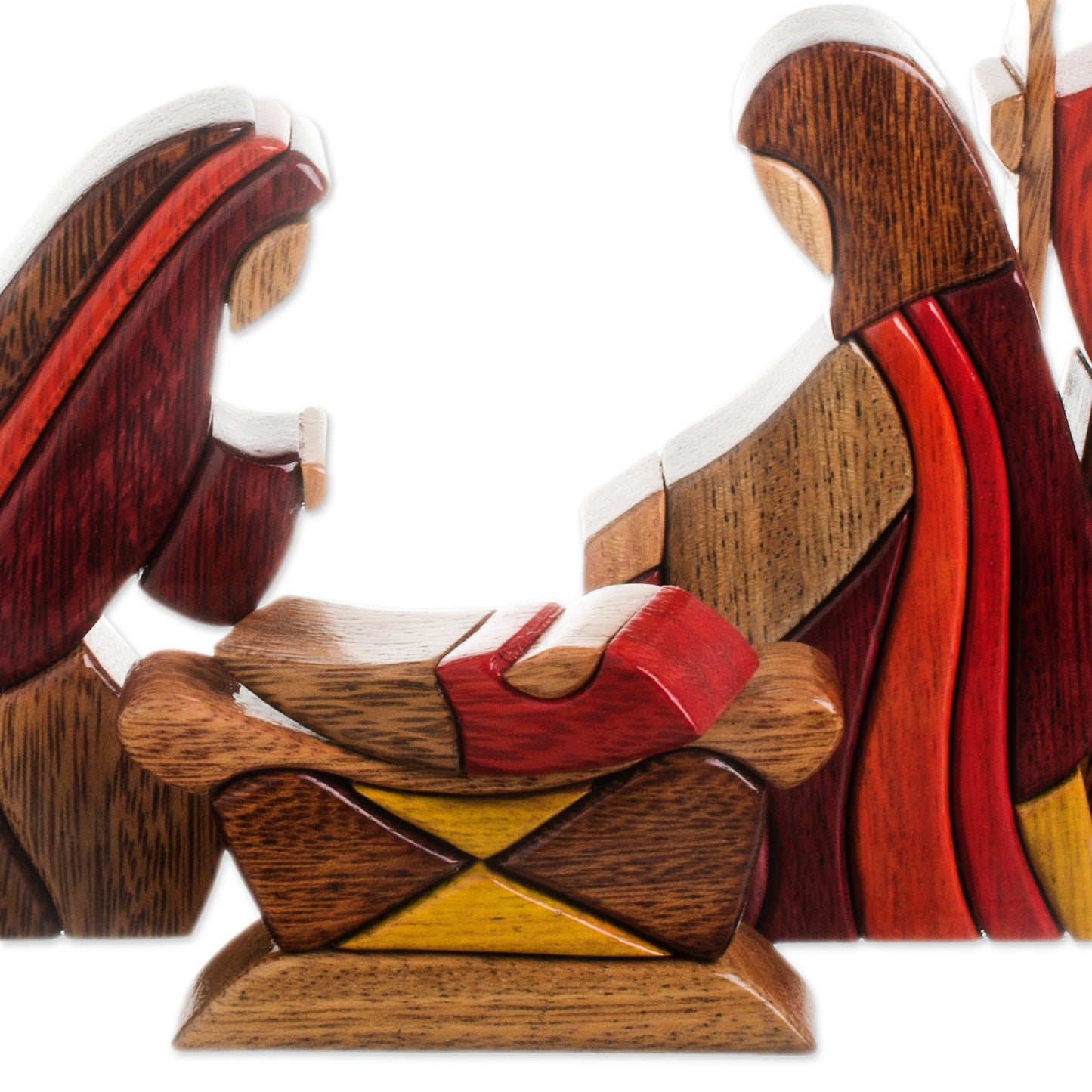 Gifts for Baby Jesus Wood Nativity Scene Set of 8 Pcs Handmade Peru