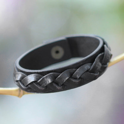 Men's Distressed Leather Bracelet