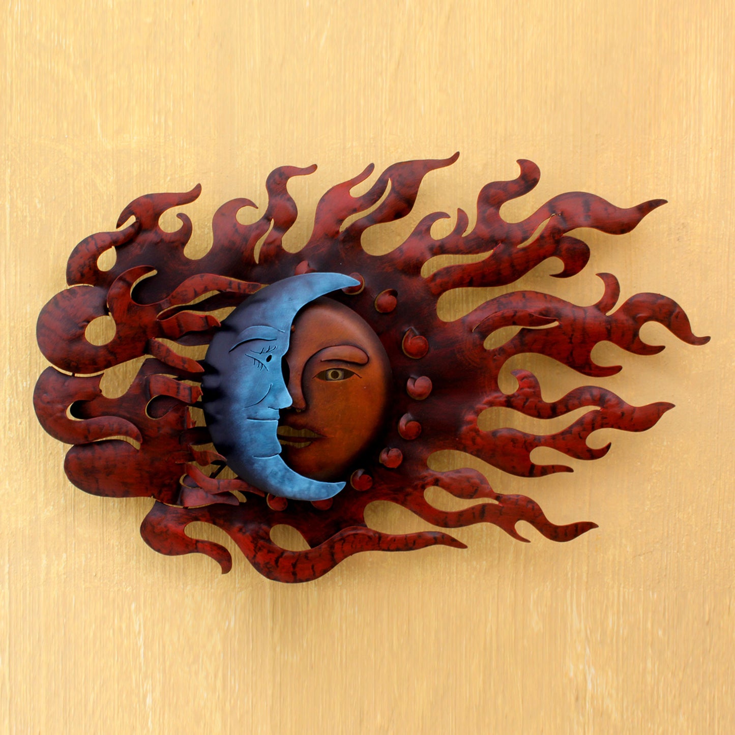 High Wind Eclipse Fair Trade Sun and Moon Steel Wall Art