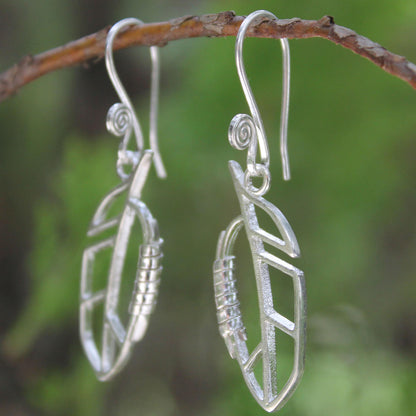 Autumn Abstraction Sterling silver dangle earrings