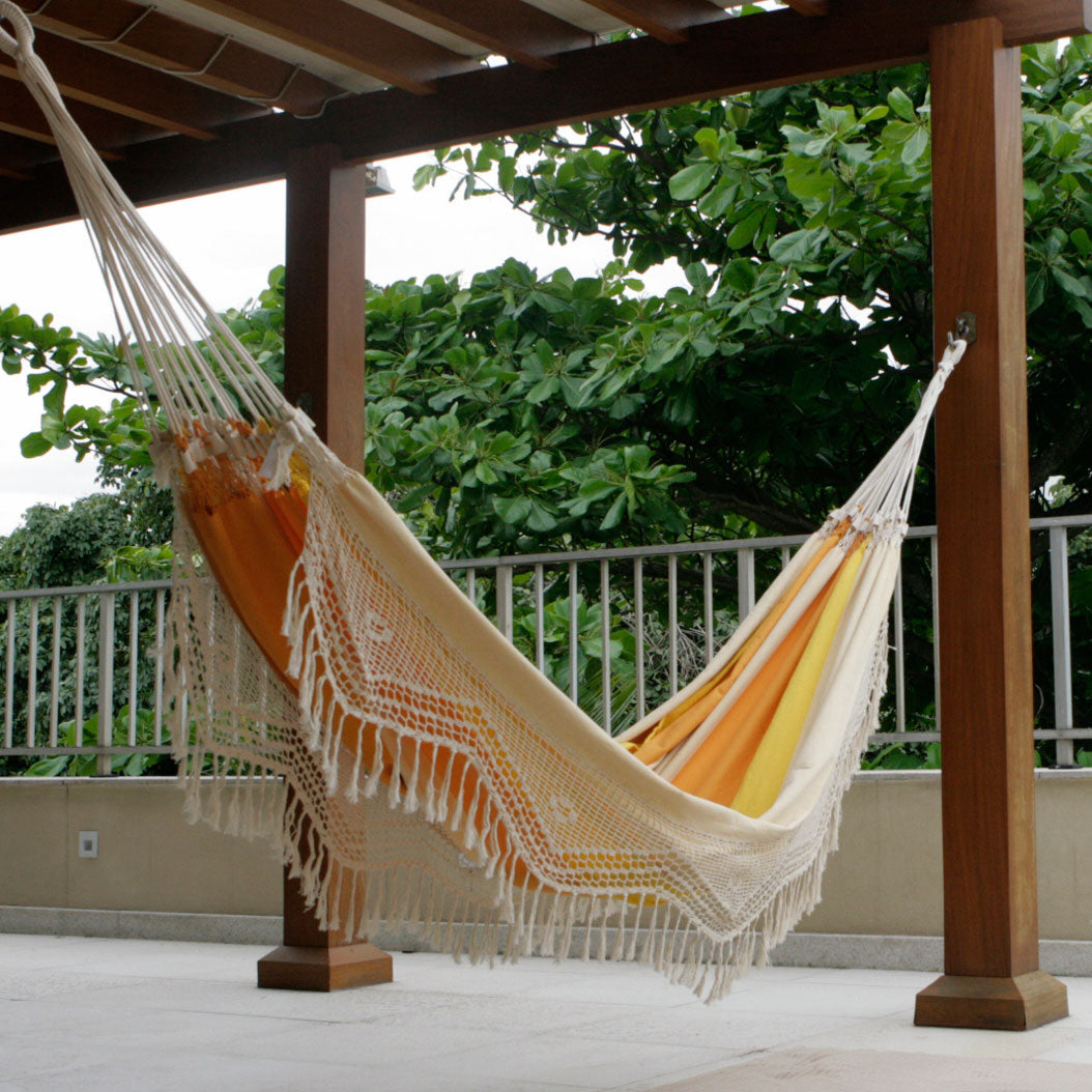 Brazilian Beach Yellow Cotton Hammock from Brazil (Double)