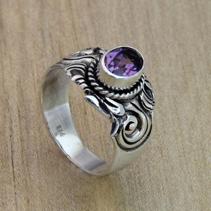 Majesty Amethyst Sterling Silver Men's Ring