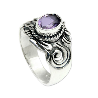 Majesty Amethyst Sterling Silver Men's Ring