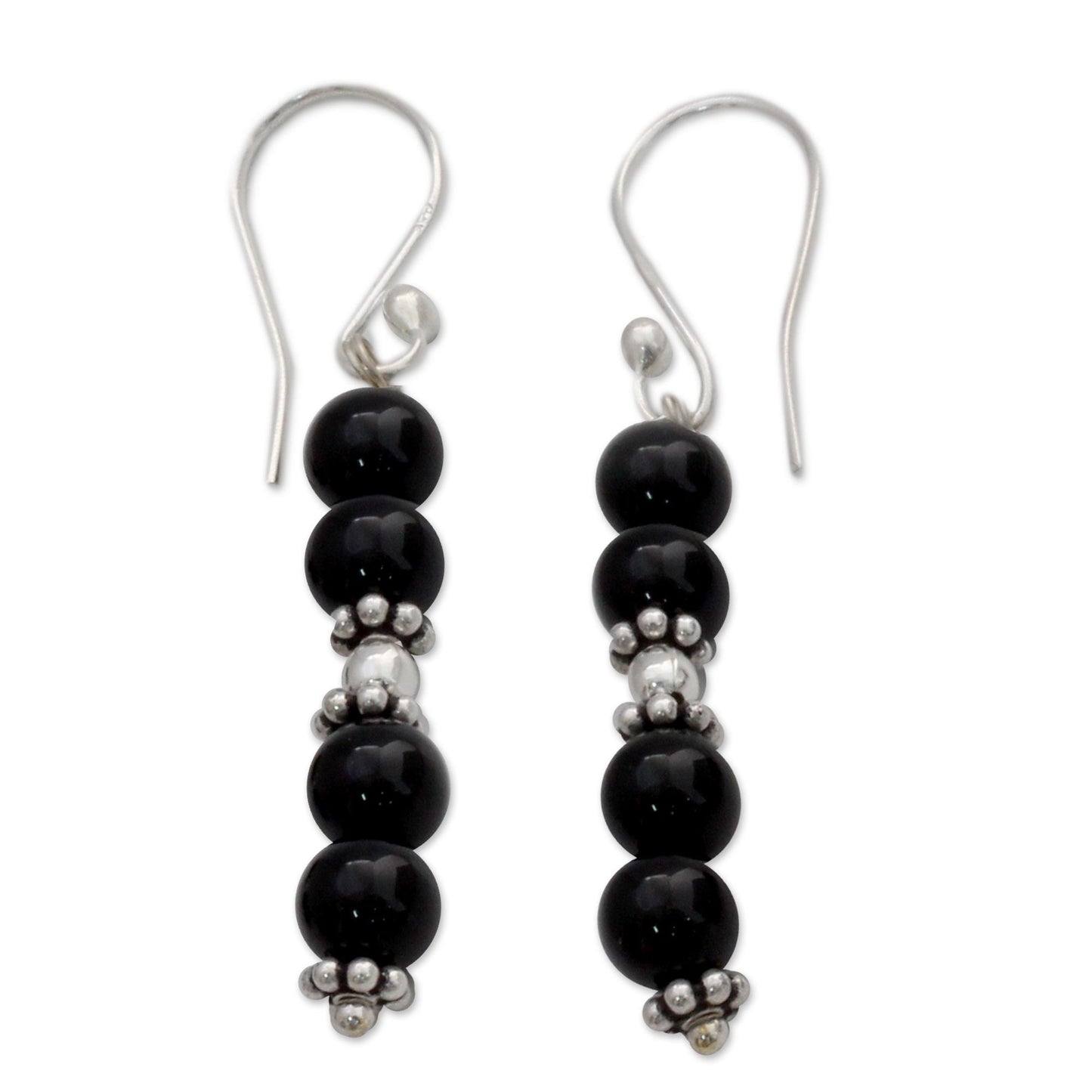 Pillars of Night Onyx dangle earrings