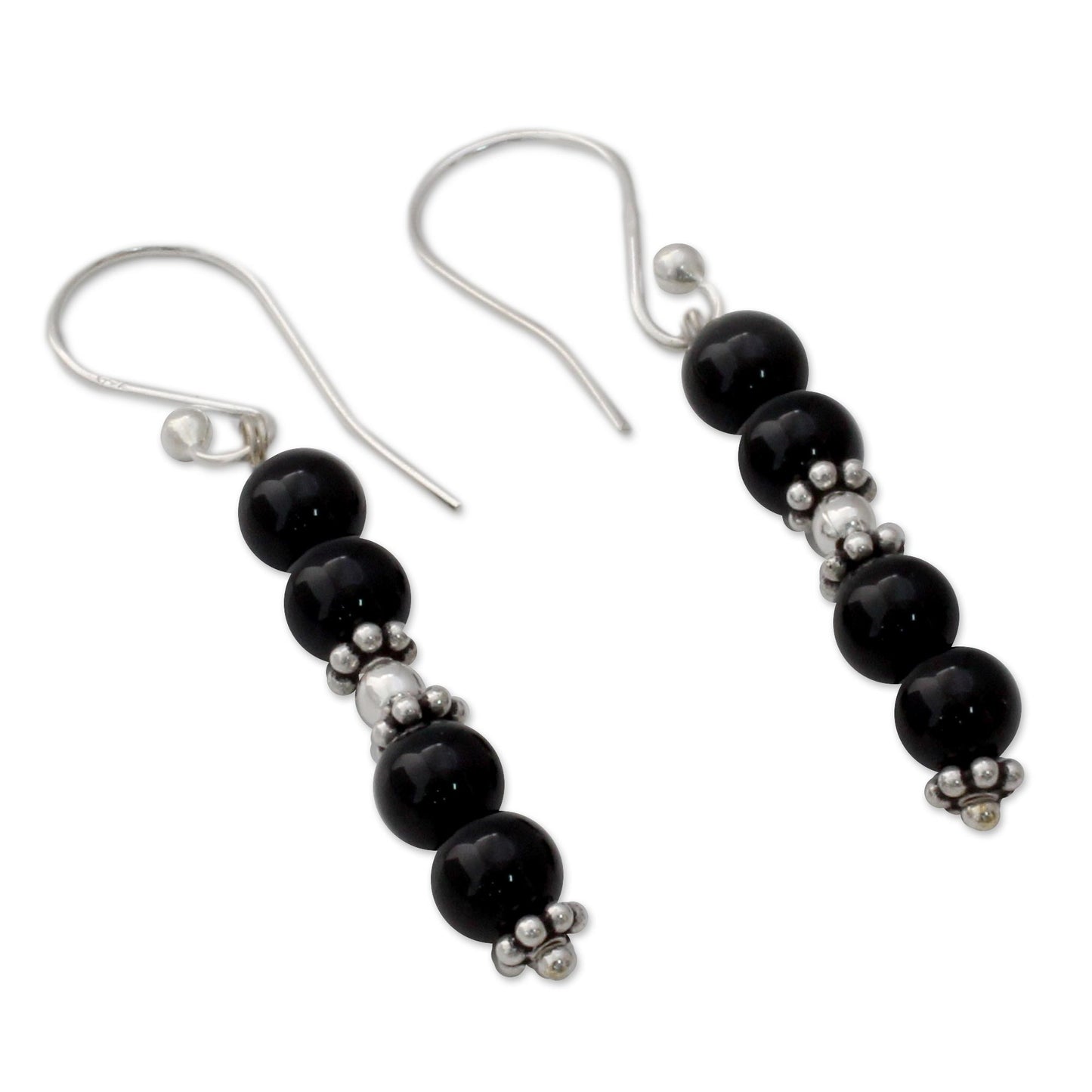 Pillars of Night Onyx dangle earrings