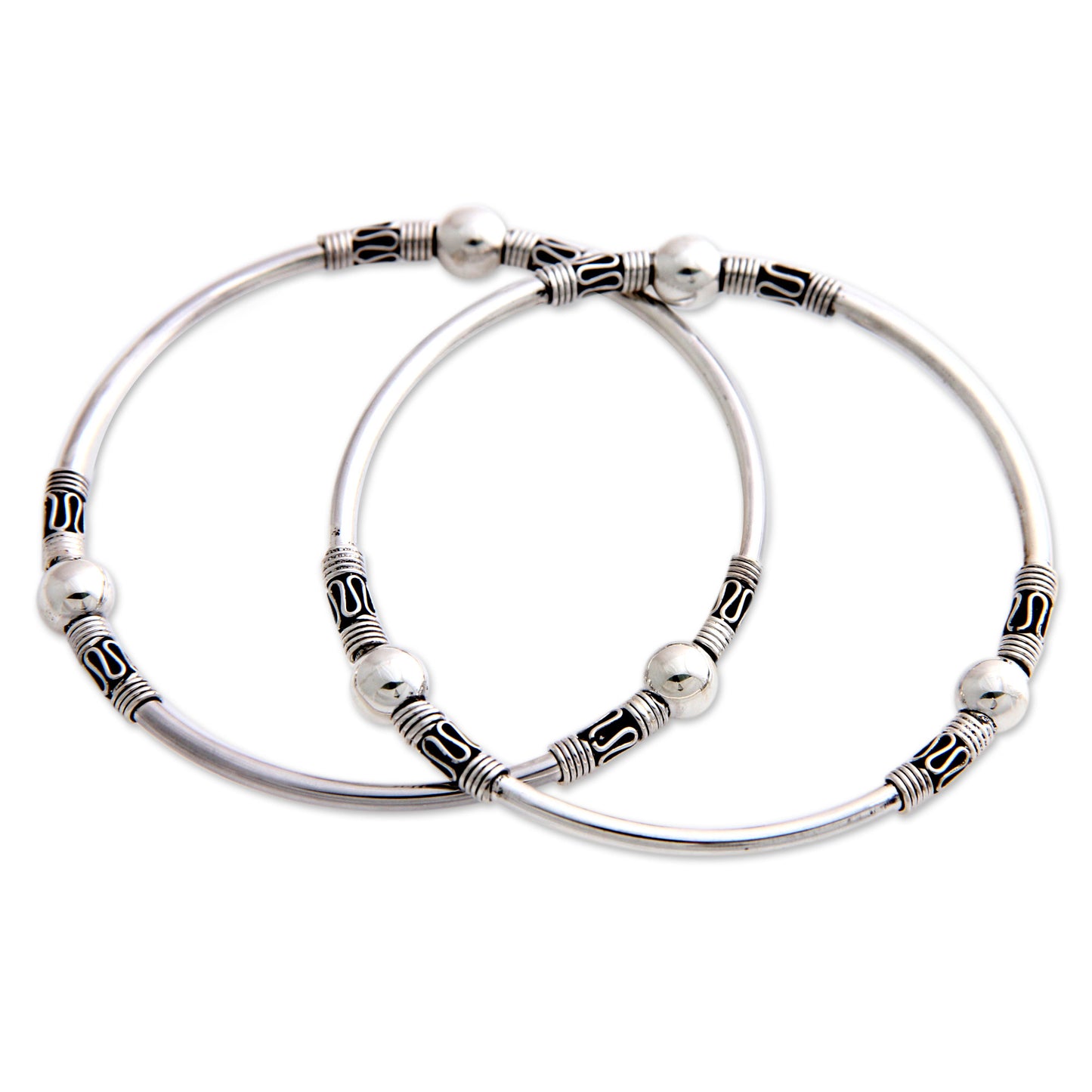 Ubud Moons Sterling Silver Bangle Bracelet