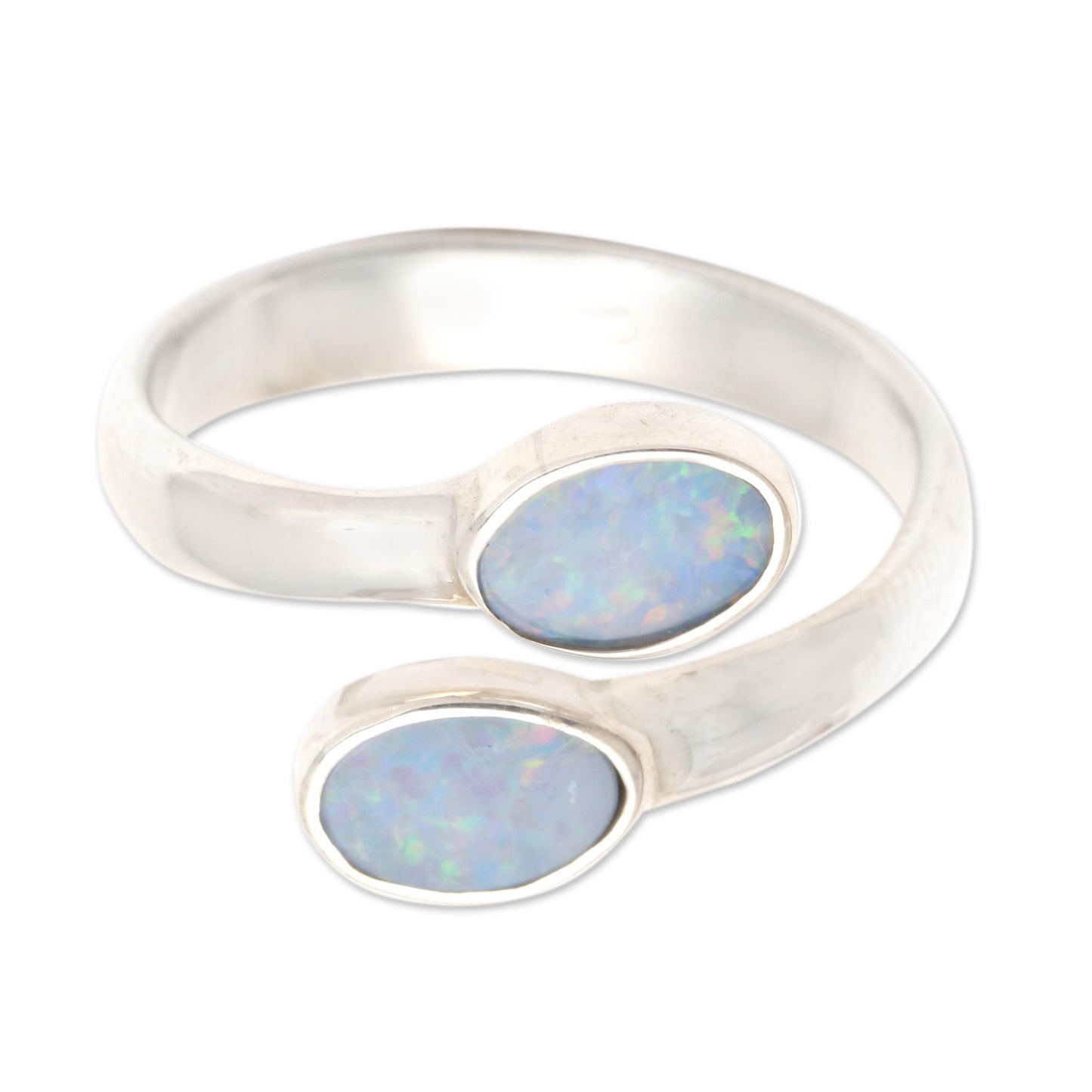 Close to You Unique Indonesian Sterling Silver and Opal Wrap Ring