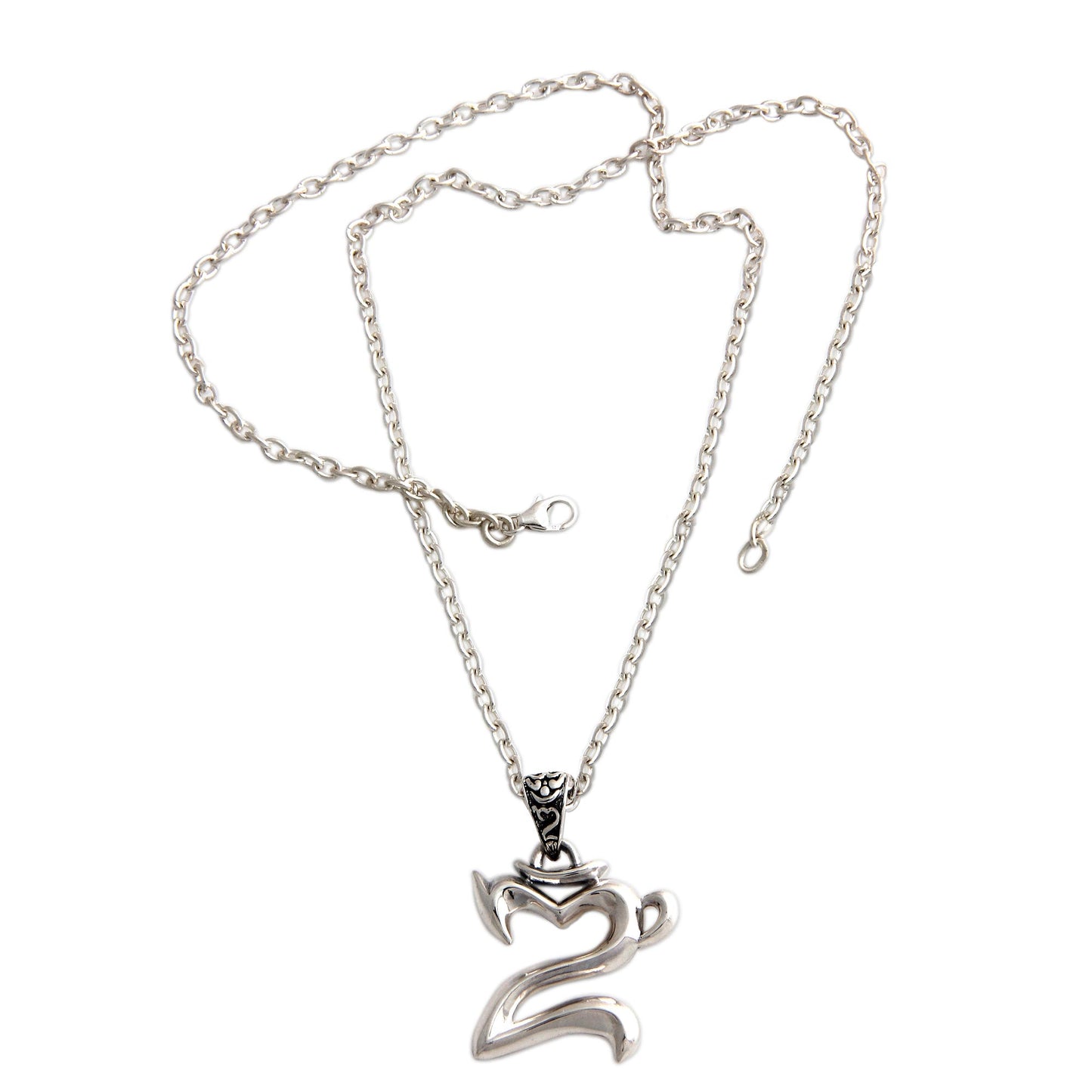 Sanskrit Om Men's sterling silver necklace