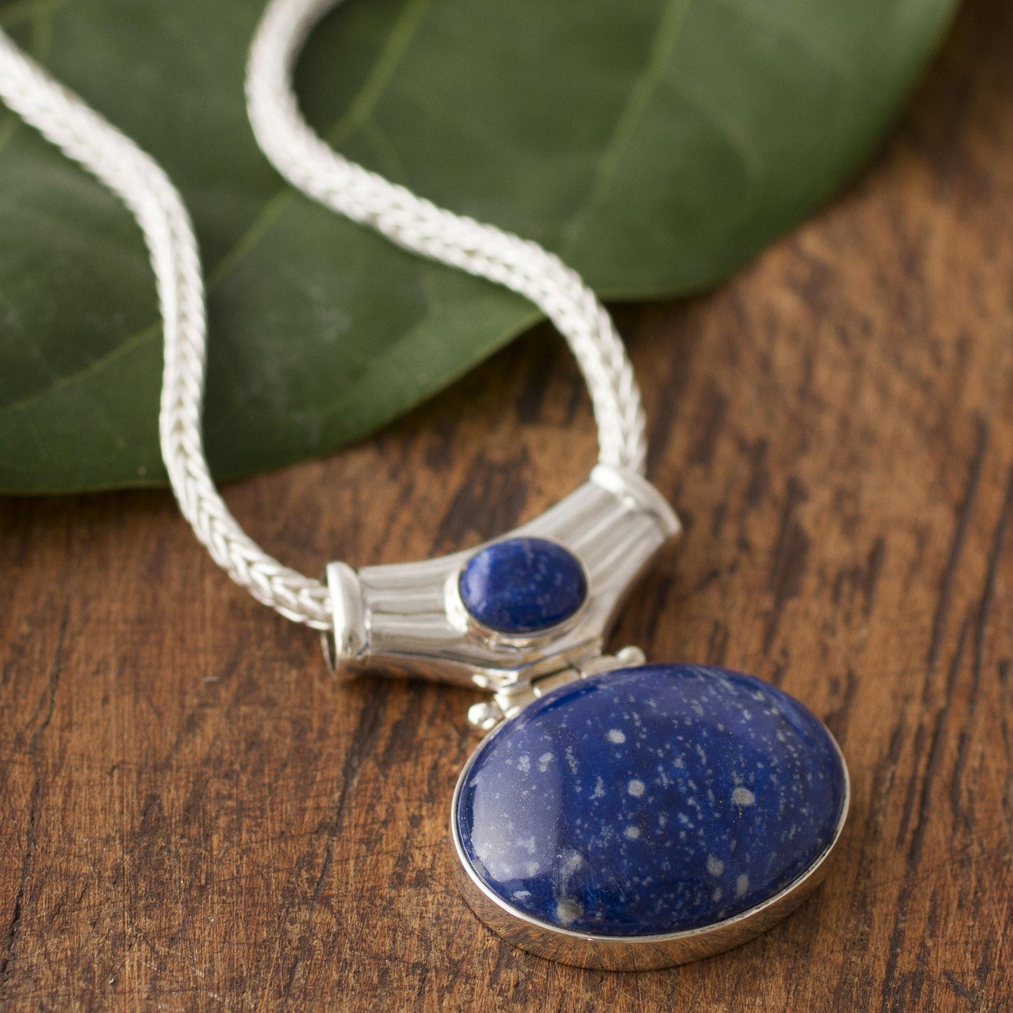 Pacific Wisdom Unique Sterling and Lapis Lazuli Pendant Necklace