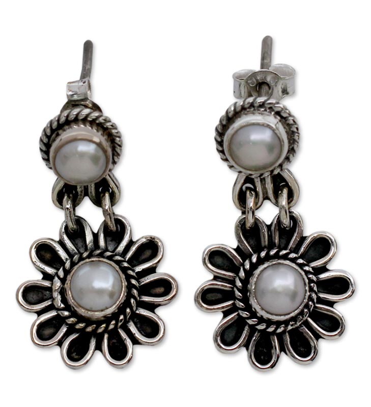 Pristine Blossom Pearl Earrings