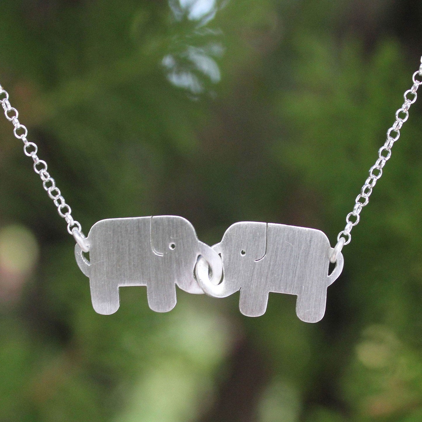 Elephant Friendship Sterling Silver Necklace