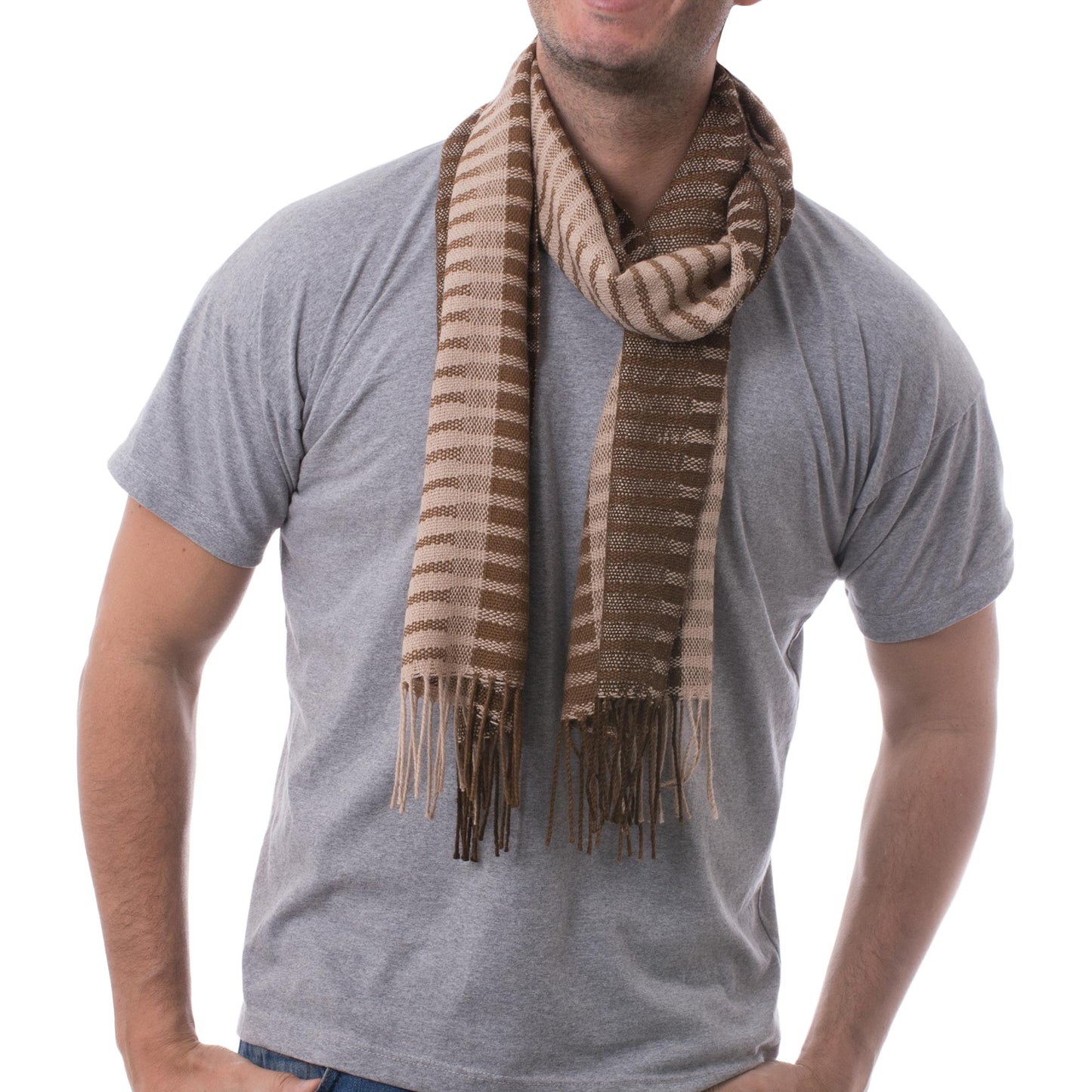 Arequipa Adventure 100% alpaca men's scarf