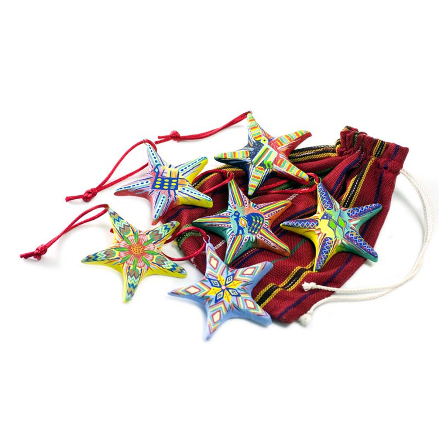 Holiday Stars Ceramic ornaments (Set of 6)